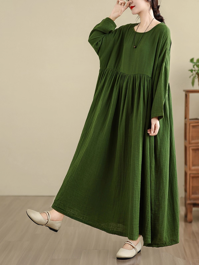 Elegant Women's Pleated Solid Color Smock Dress | Eva Trends