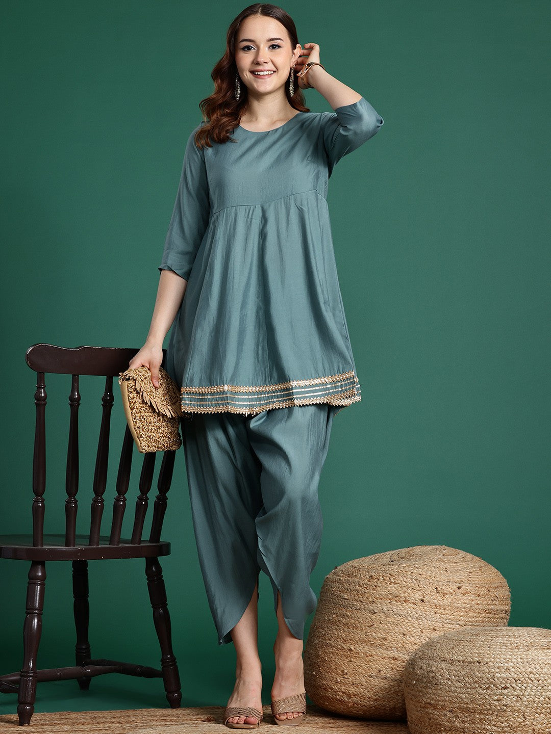 A-Line Kurti with Dhoti Pants