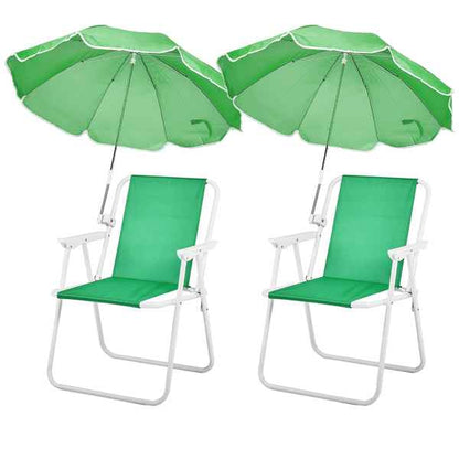 Folding Beach Chair with Detachable Umbrella – Lightweight, 265 lb. Capacity