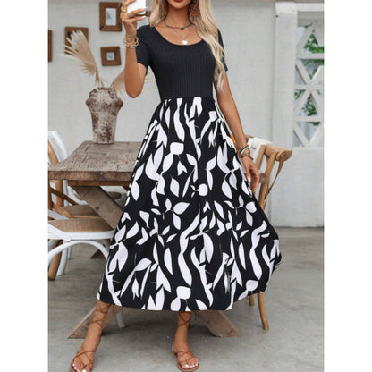 Women's High-Waist Floral A-Line Dress – 7 Prints, XXS–L