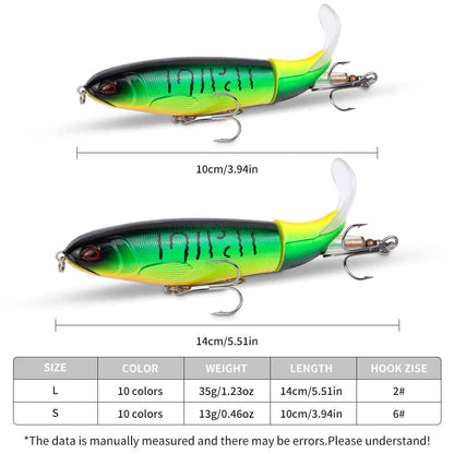 Topwater Pencil Fishing Lure with Rotating Propeller Tail – 5-Pack, 13g