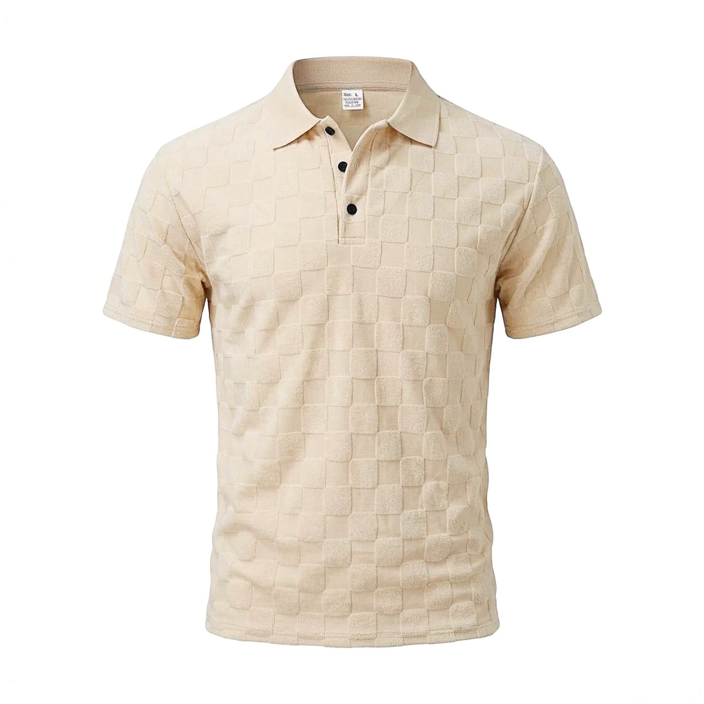 Men's Jacquard Lapel Collar Loose Fit Polo Shirt