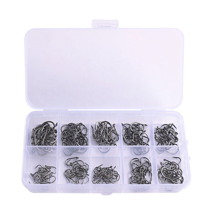 Alloy Fishhook Set with Eye – Sizes 3–12, Boxed (100 to 2000 Pieces)