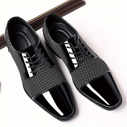 Men'S Dress Shoes Classic Lace-up Formal Oxfords Modern Tuxedo Business Casual Scale Pattern Comfort Formal Shoes For Men