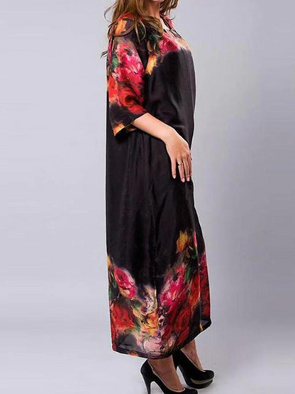 Dreamy Women's Rose Silk Maxi Dress | Eva Trends
