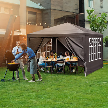 10x10ft Outdoor Party Tent Canopy – Waterproof PE Cloth & Powder-Coated Steel Frame for Weddings, BBQs & Events