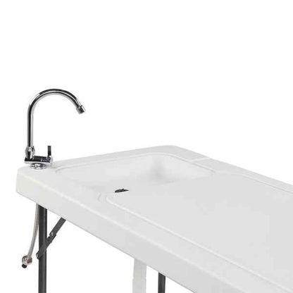 Folding Fish Fillet Table with Built-In Sink & Faucet | Portable Outdoor Cleaning Station