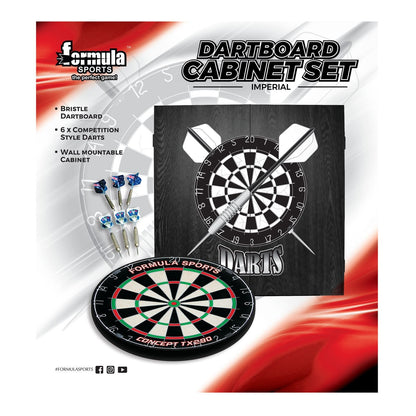 FORMULA SPORTS Imperial Cabinet, Dartboard and Darts Set
