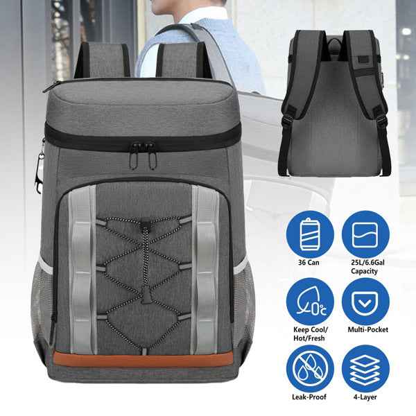 Insulated Cooler Backpack – 25L Leakproof Outdoor Cooler Bag