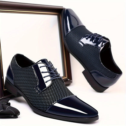 Men'S Dress Shoes Classic Lace-up Formal Oxfords Modern Tuxedo Business Casual Scale Pattern Comfort Formal Shoes For Men