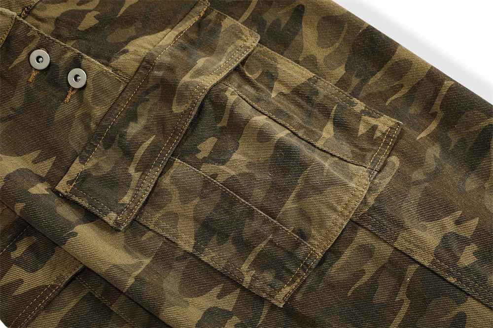 Men's Camouflage Denim Bib Overalls – Workwear Casual Outdoor Overalls