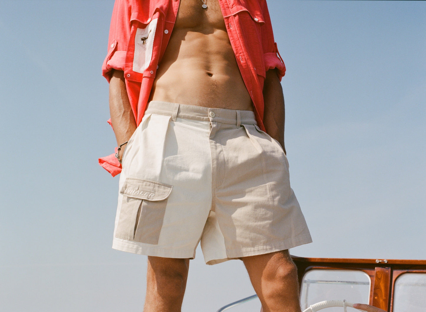 'Boston Whaler' Double-Pleated Shorts