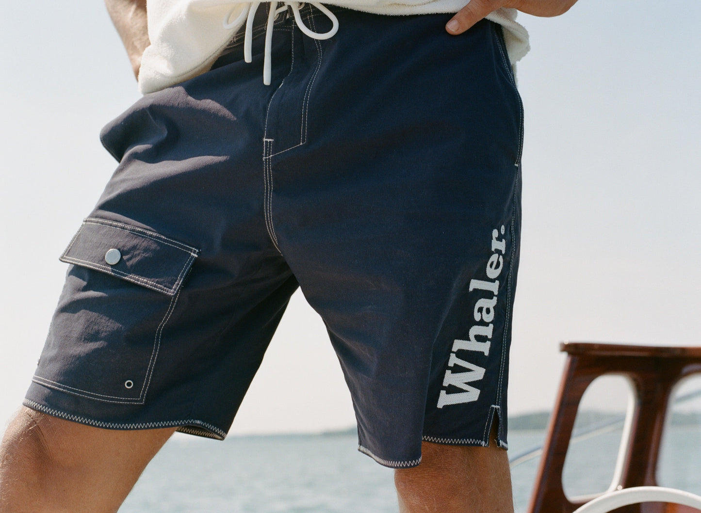 'Boston Whaler' Board Shorts (Navy)