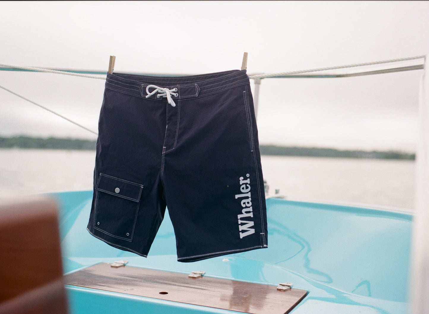 'Boston Whaler' Board Shorts (Navy)