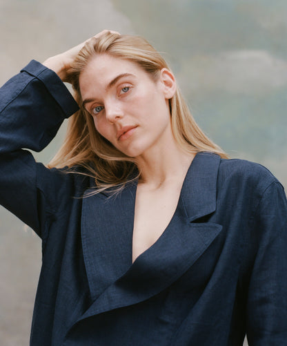 Easy-Going Jacket (Navy Linen)