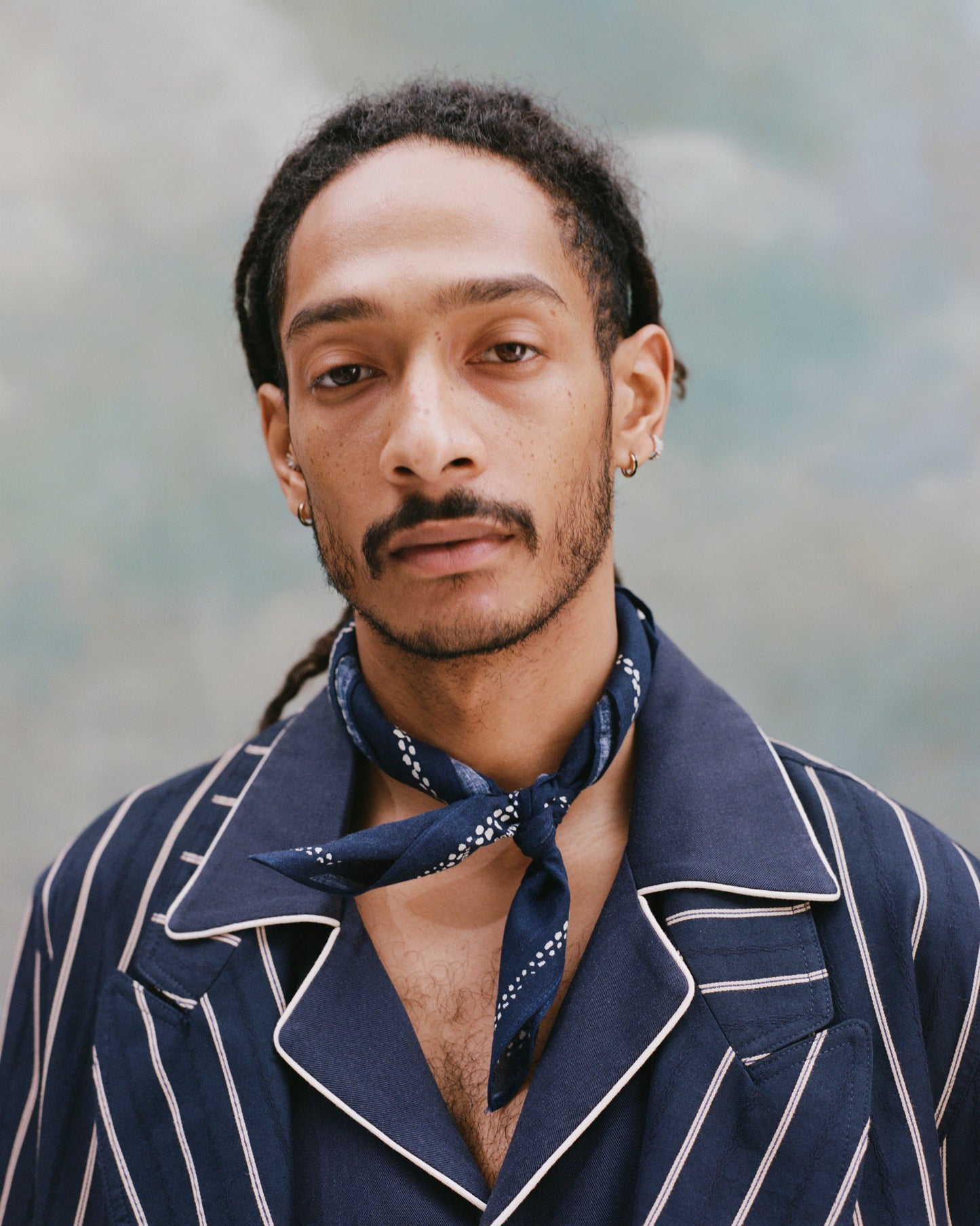 Easy-Going Jacket (Navy Jacquard Stripe)