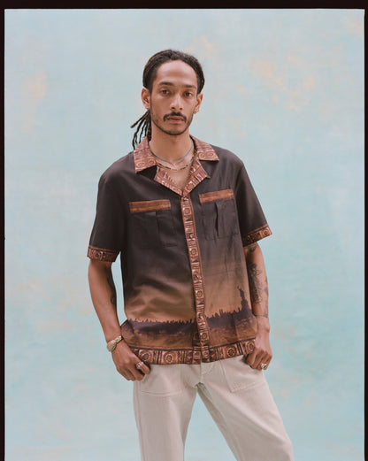 'The Sopranos' Turnpike Batik (Silk & Cotton Twill)