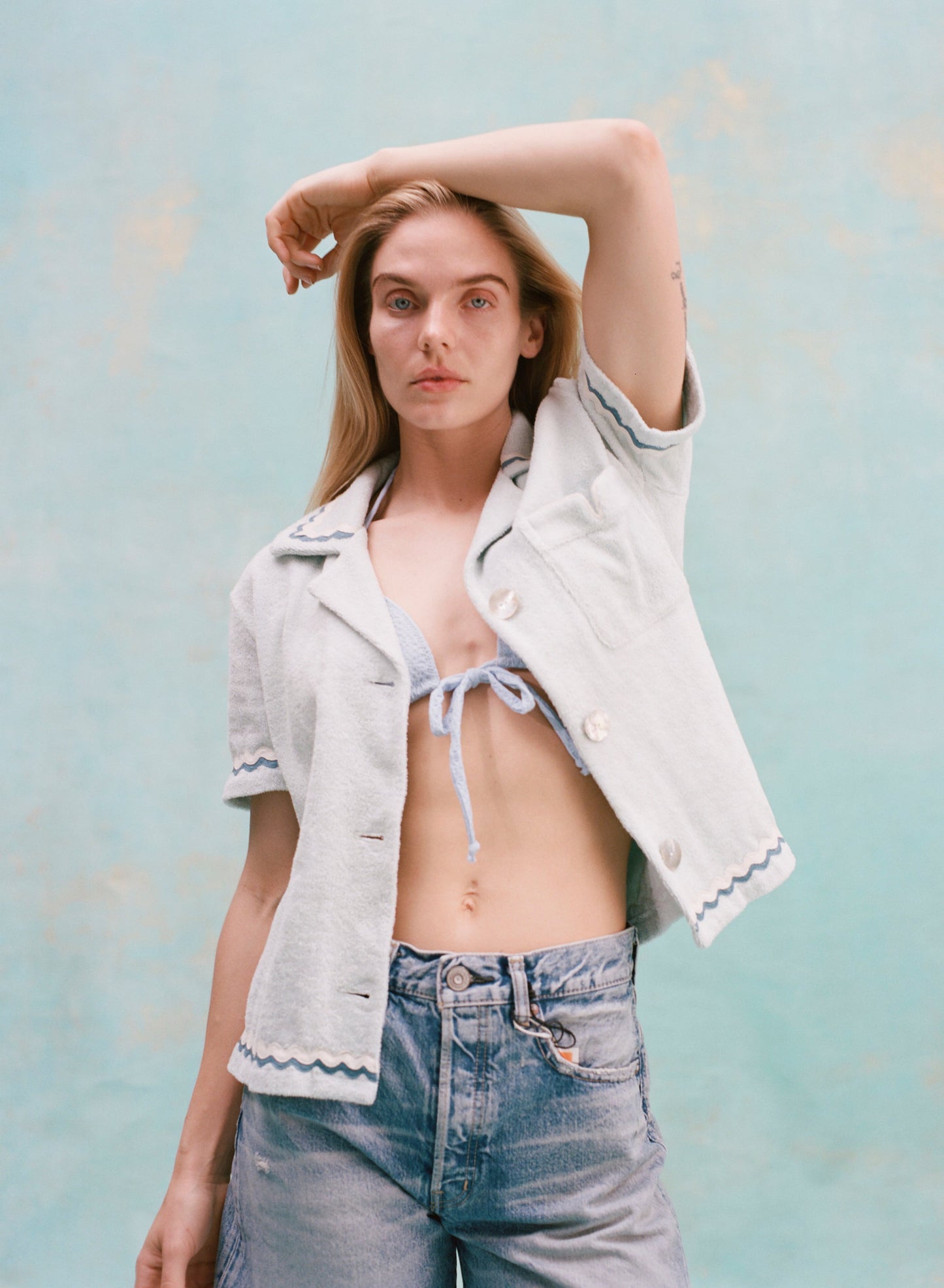 Customizable 'Rick Rack' Cabana ~ Crop Cut (Sky Blue)