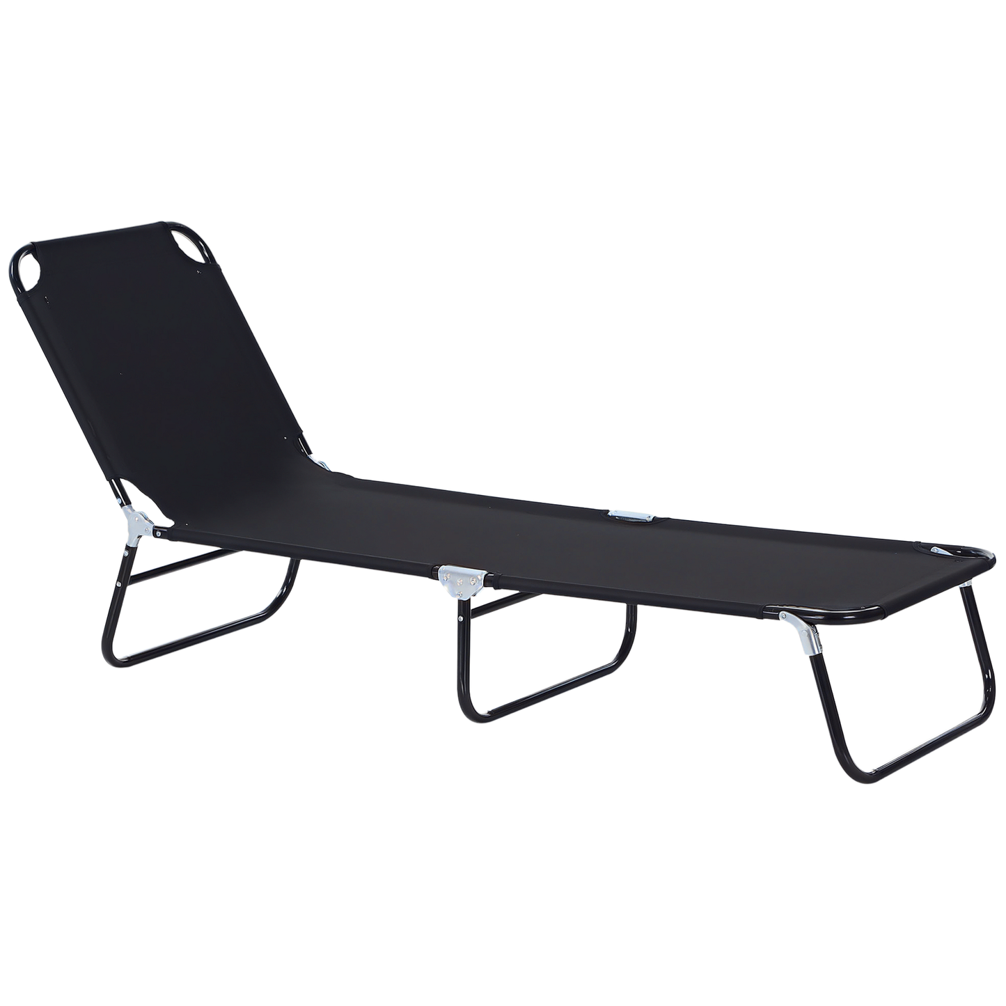 Folding Sun Lounger | 5-Position Reclining Beach & Pool Chair with Steel Frame