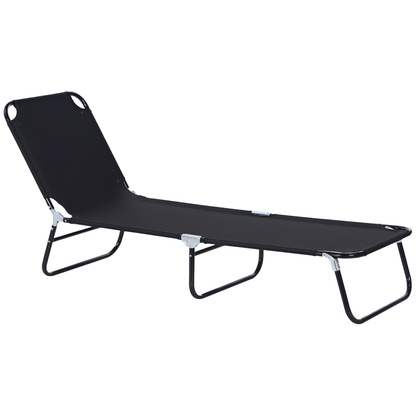 Folding Sun Lounger | 5-Position Reclining Beach & Pool Chair with Steel Frame