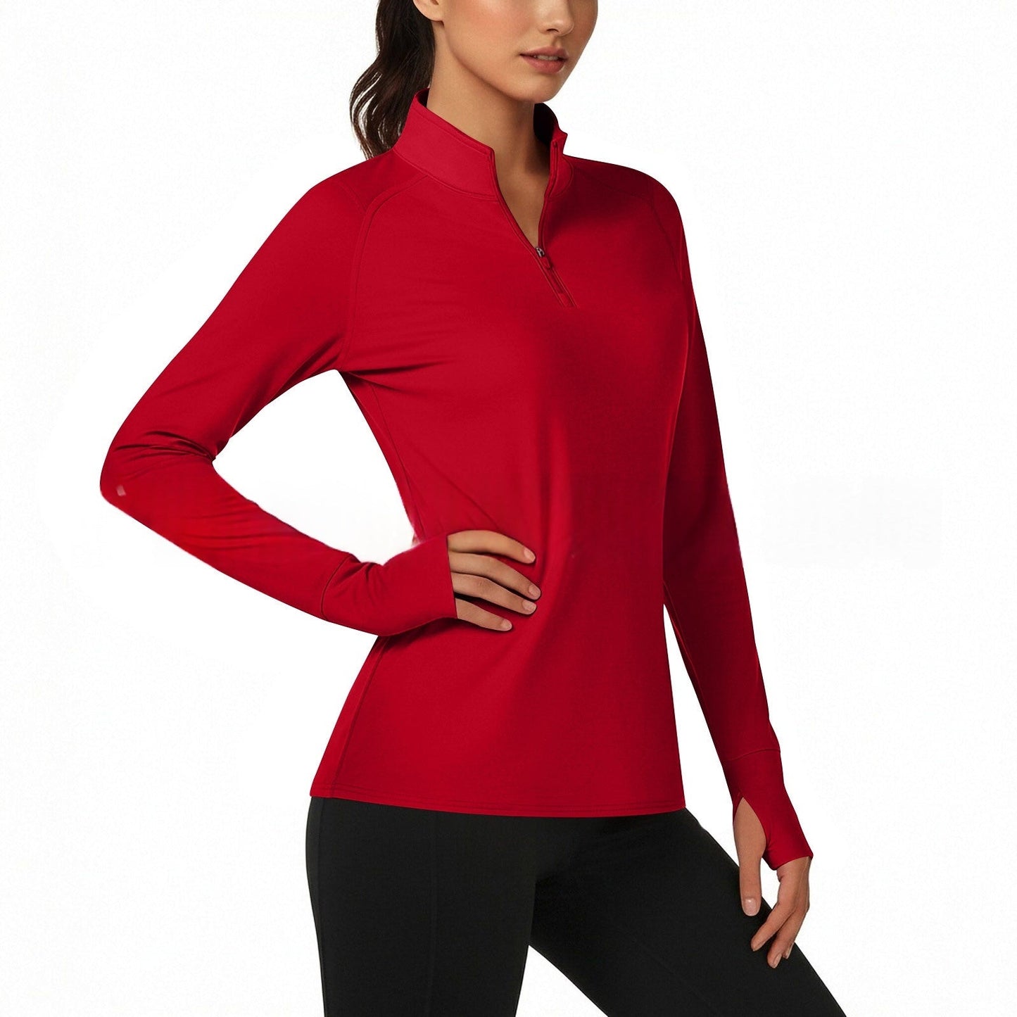 Women's Slim-Fit Ice Silk Zip Jacket – Lightweight Cool-Touch Active Jacket