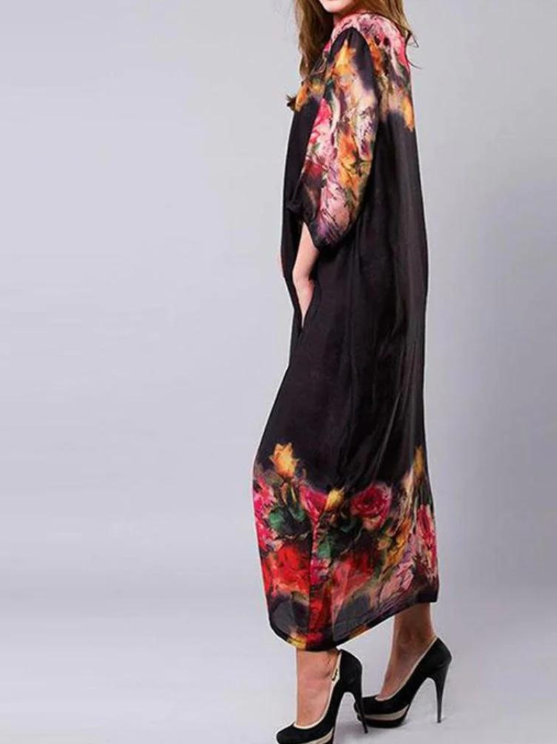 Dreamy Women's Rose Silk Maxi Dress | Eva Trends