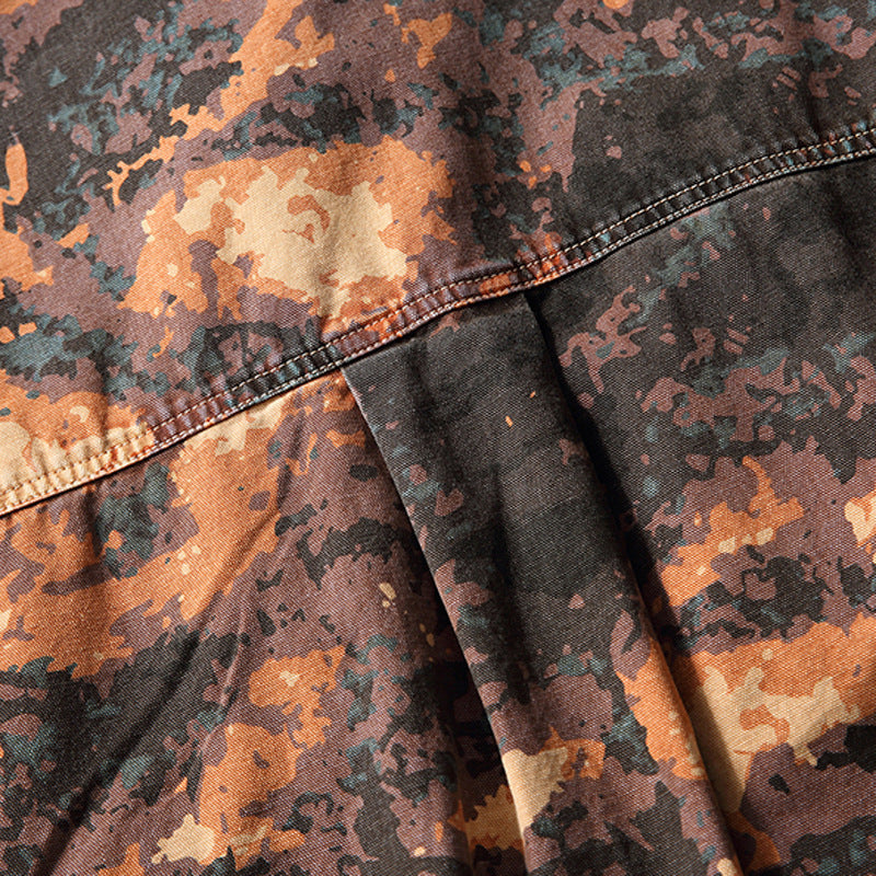 Men's Tie-Dye Camouflage Workwear Jacket – Street Style Outerwear
