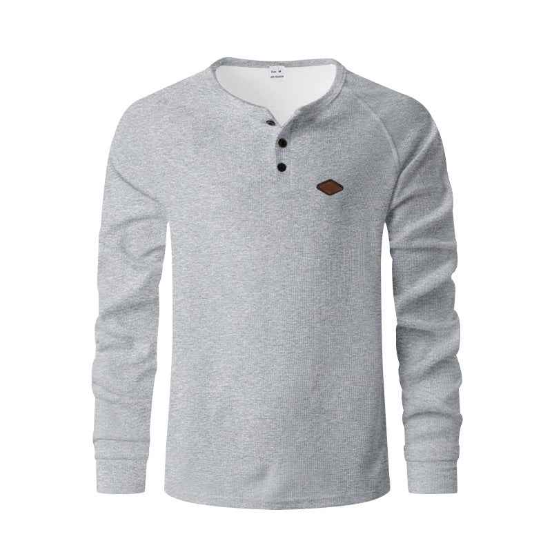 Men's Waffle Knit Raglan Pullover – Loose Fit, 6 Colors, S–XXXL