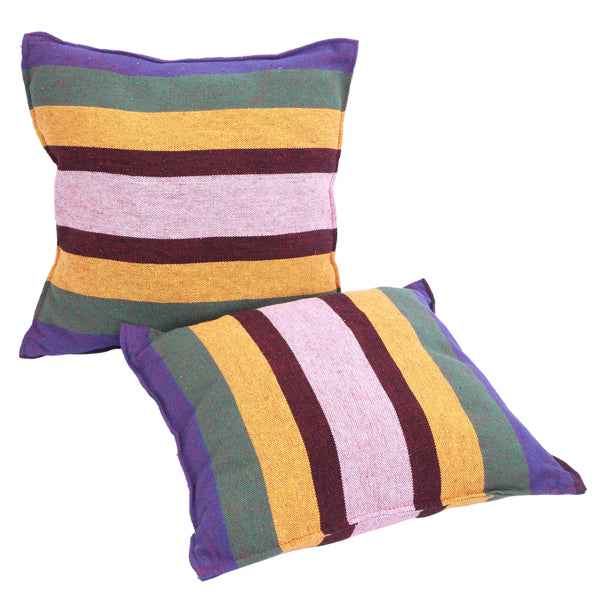 Rainbow Cotton Canvas Hanging Rope Chair – 250 lb Capacity with 2 Pillows for Indoor & Outdoor Use