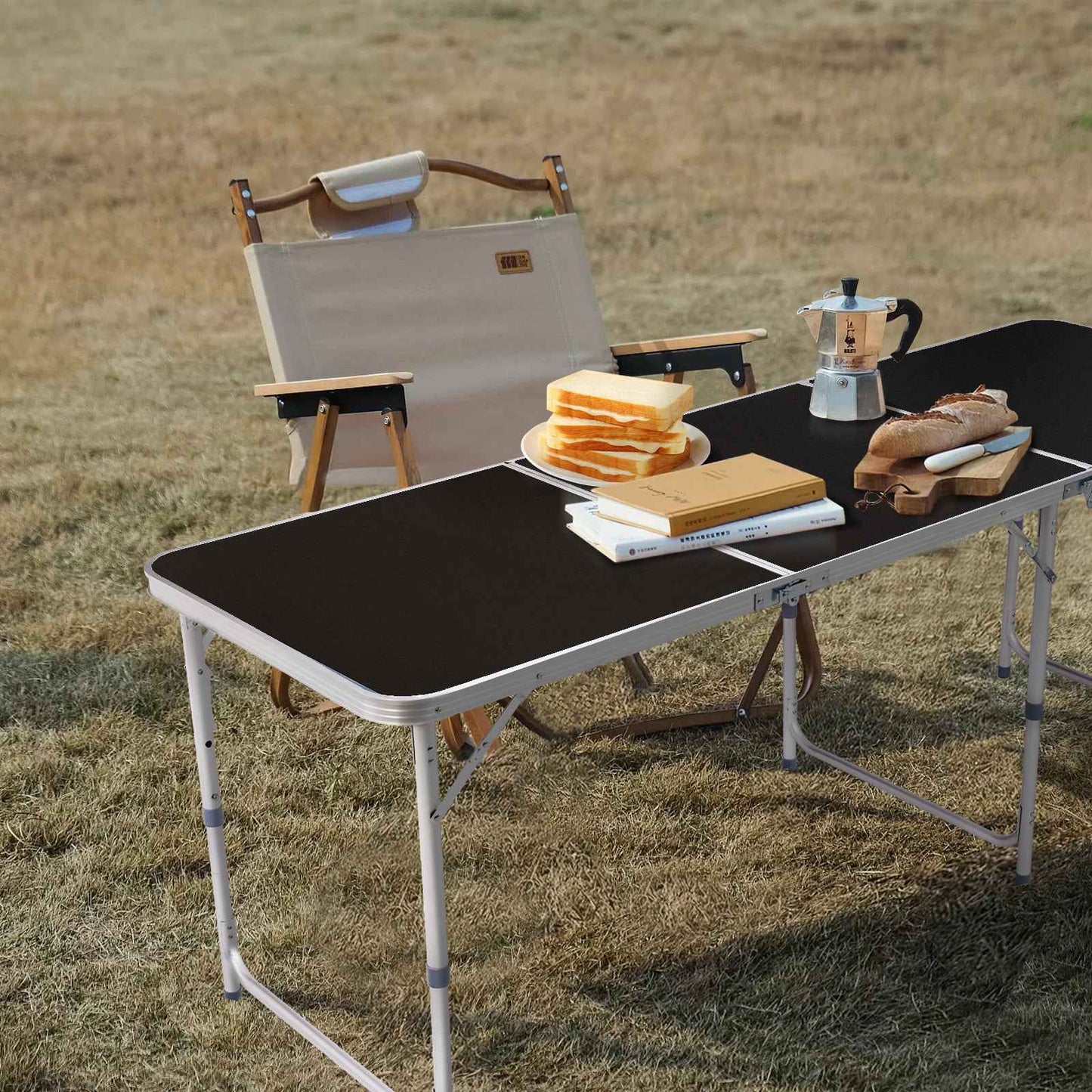 6ft Aluminum Folding Table – Portable Tri-Fold, 110 lb. Capacity
