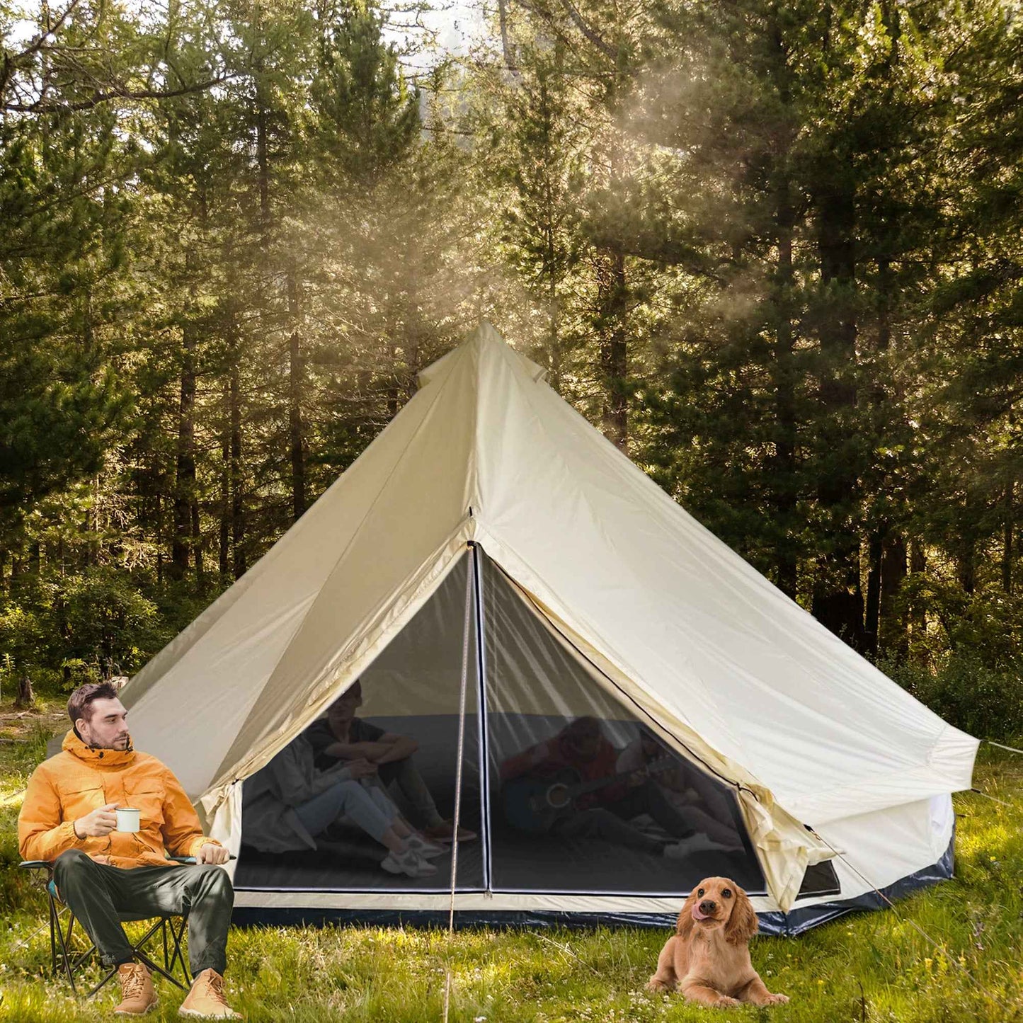 10-Person Teepee Camping Tent – Large Family & Group Camping Tent