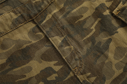 Men's Camouflage Denim Bib Overalls – Workwear Casual Outdoor Overalls