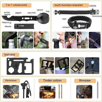 40-Piece Tactical Survival Emergency Kit – Outdoor & Emergency Preparedness Set