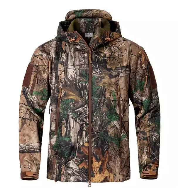 Men's Silent Soft Shell Camouflage Tactical Jacket – Waterproof Hunting Jacket