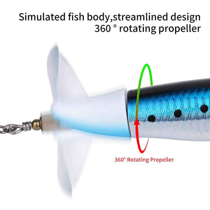 Topwater Pencil Fishing Lure with Rotating Propeller Tail – 5-Pack, 13g