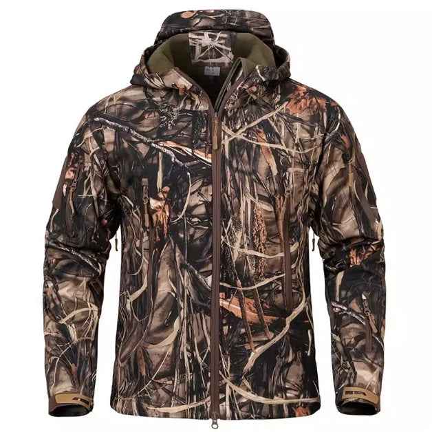 Men's Silent Soft Shell Camouflage Tactical Jacket – Waterproof Hunting Jacket