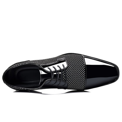 Men'S Dress Shoes Classic Lace-up Formal Oxfords Modern Tuxedo Business Casual Scale Pattern Comfort Formal Shoes For Men
