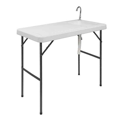 Folding Fish Fillet Table with Built-In Sink & Faucet | Portable Outdoor Cleaning Station