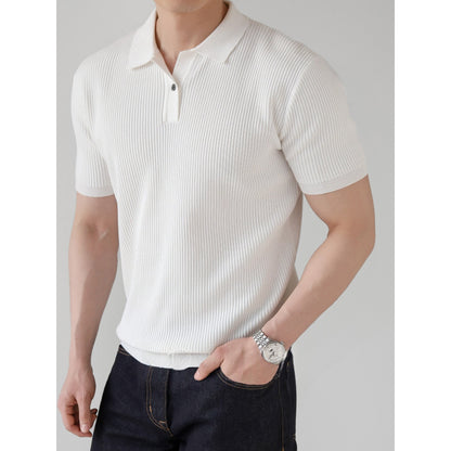Men's Ice Silk Slim Fit Lapel Short-Sleeve Polo Shirt