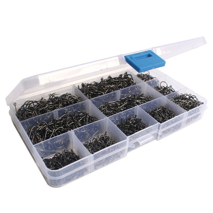 Alloy Fishhook Set with Eye – Sizes 3–12, Boxed (100 to 2000 Pieces)