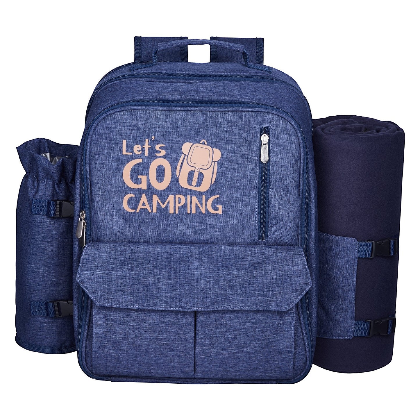 Beach & Picnic Backpack for 4 with Insulated Cooler Compartment