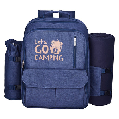 Beach & Picnic Backpack for 4 with Insulated Cooler Compartment