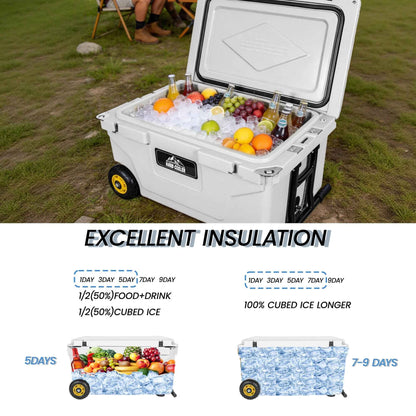 65 Qt Hard Shell Cooler — 6-Day Ice Retention, LLDPE