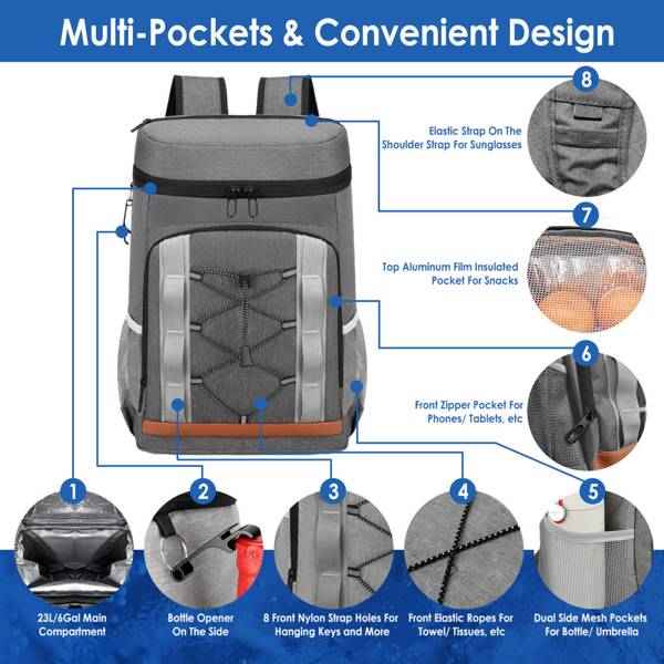 Insulated Cooler Backpack – 25L Leakproof Outdoor Cooler Bag