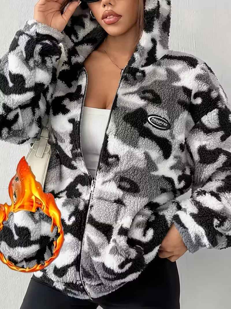 Men's Plush-Lined Camouflage Warm Jacket – Fleece Interior Outerwear