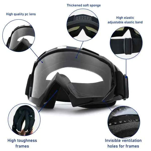 Windproof Riding Goggles | Anti-Scratch, Dustproof for Motorcycle, Ski & Racing