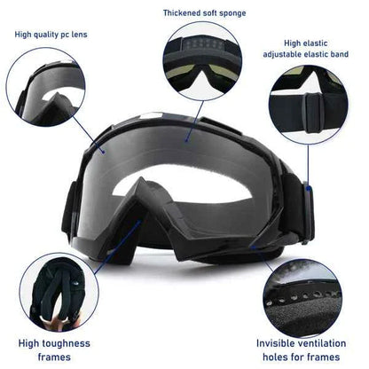 Windproof Riding Goggles | Anti-Scratch, Dustproof for Motorcycle, Ski & Racing