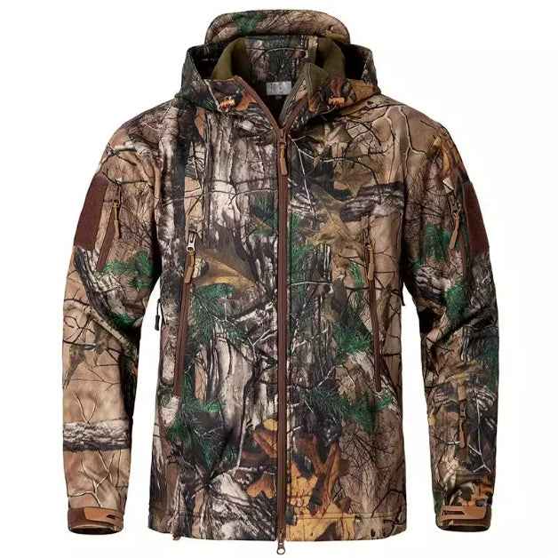 Men's Silent Soft Shell Camouflage Tactical Jacket – Waterproof Hunting Jacket