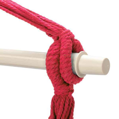 Rainbow Cotton Canvas Hanging Rope Chair – 250 lb Capacity with 2 Pillows for Indoor & Outdoor Use