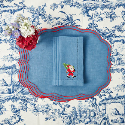 Blue & Red Eloise Placemats & Father Christmas Napkins (Set of 4)